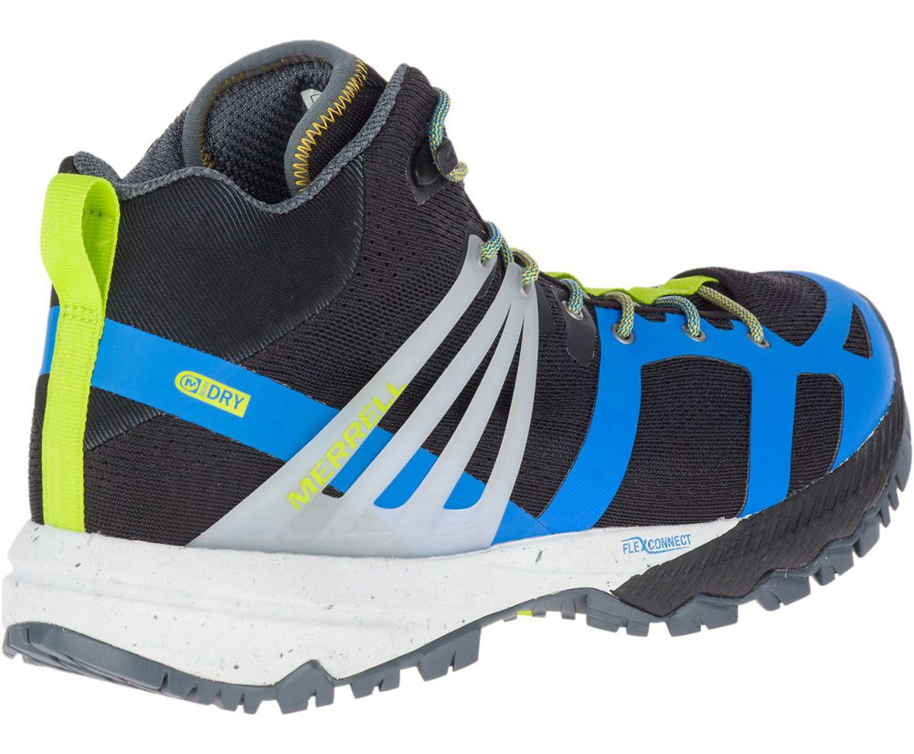 Botas Homem - Merrell Mqm Ace Mid Waterproof - Pretas/Azuis/Verdes - YZU891463